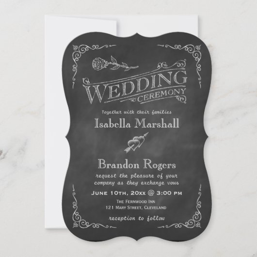 Chalkboard Wedding Uitnodiging 2 (Voorkant)