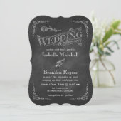 Chalkboard Wedding Uitnodiging 2 (Staand voorkant)