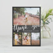 Chalkboard Wedding Vier Foto's | Bedankt script (Staand voorkant)