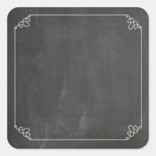 Chalkboard  White Flourish Lijst aanpassen Vierkante Sticker
