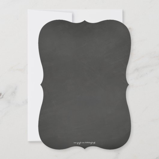 Chalkboard White Snowflake Noël Invitation (Dos)