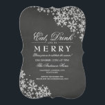 Chalkboard White Snowflake Noël Invitation<br><div class="desc">Plus d'invitations à la fête de Noël en tableau noir dans le Little Bayleigh Store!</div>