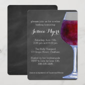 Chalkboard Wine Party Invitation II Kaart (Voorkant / Achterkant)