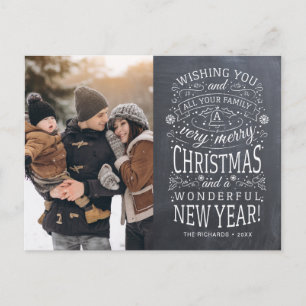 Chalkboard Wishing You Very Merry Christmas Foto Briefkaart