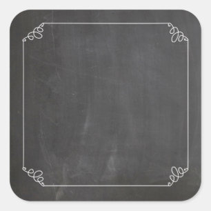 Chalkboard  wit bloeiend Lijst Aanpassen Vierkante Sticker