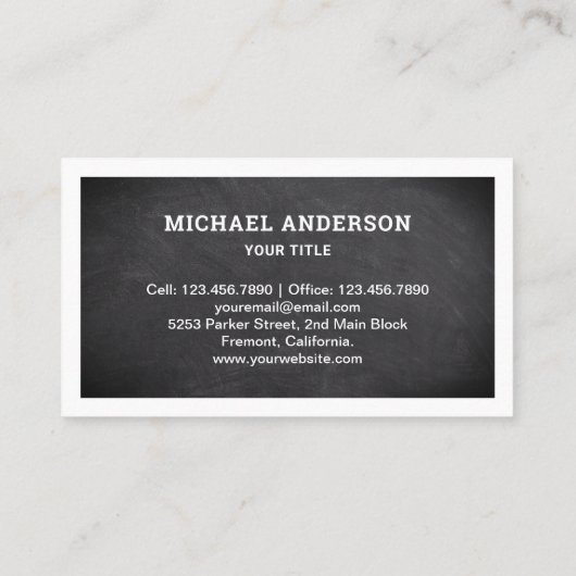 Chalkboard witte motorfiets visitekaartje (Achterkant)