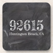 Chalkboard Zip Code Bier Onderzetter (Voorkant)