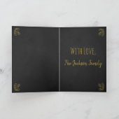 Chalkboard zwart en goud met afbeelding kerst kaart
