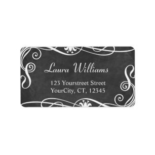 Chalkboardadresetiketten Zwart-wit Etiket