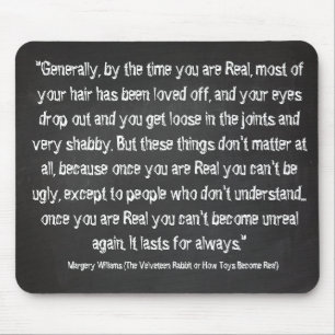 Chalkboardcitaten - Velveteen Rabbit Muismat