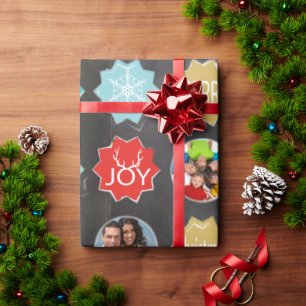 Chalkboardfamilie - Kerstrendierfoto Cadeaupapier