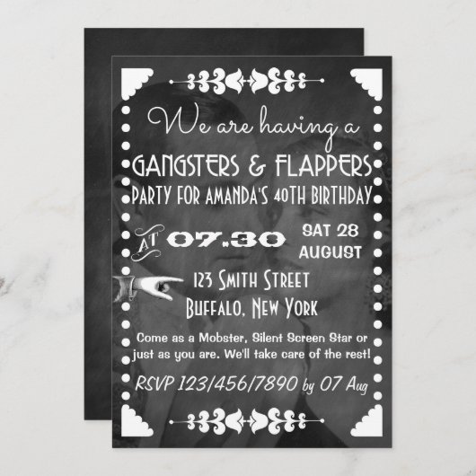 Chalkboardgips en springstofpartij kaart (Voorkant / Achterkant)