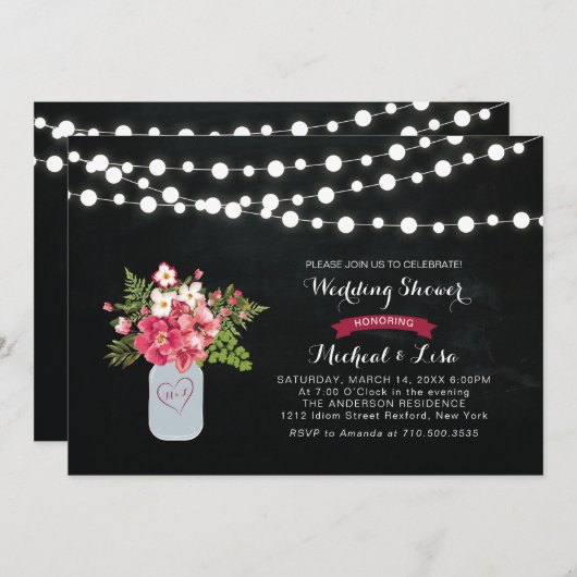 Chalkboardparen Weddenschap Kaart (Voorkant / Achterkant)