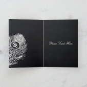  Chalkboardpauw bruiloft Hartelijk dank Bedankkaart (Binnen)