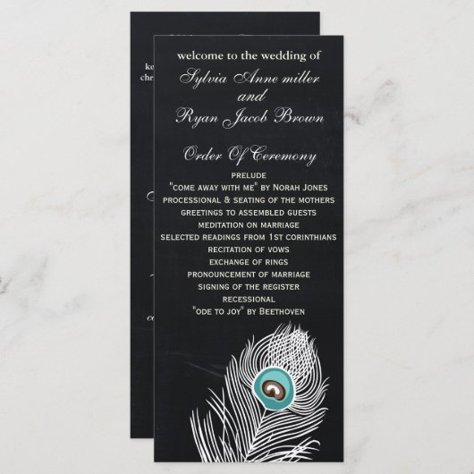 Chalkboardpauw-trouwprogramma's theelengte programma (Voorkant / Achterkant)