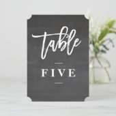 Chalkboardscript bijtnummer tabel kaart (Staand voorkant)