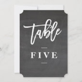 Chalkboardscript bijtnummer tabel kaart (Voorkant)