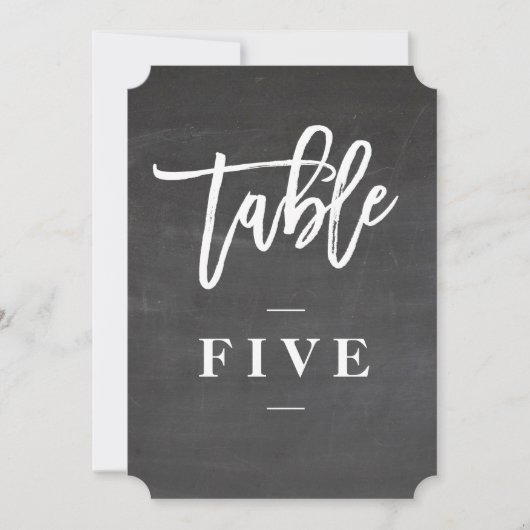 Chalkboardscript bijtnummer tabel kaart (Voorkant)