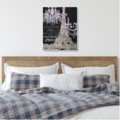 chalkboardscripts chandelier paris eiffeltoren canvas afdruk (Insitu (Slaapkamer))