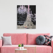 chalkboardscripts chandelier paris eiffeltoren canvas afdruk (Insitu (Woonkamer))
