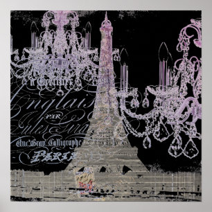 chalkboardscripts chandelier paris eiffeltoren poster