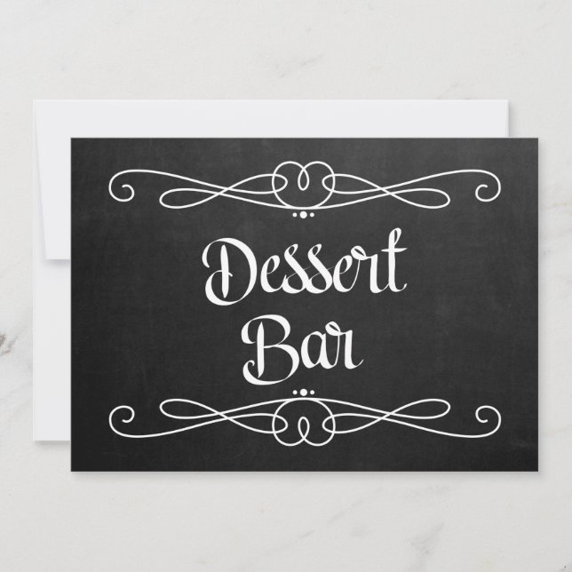 Chalkboardstijl "Dessert Bar" Weddenschap (Voorkant)