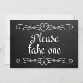 Chalkboardstijl "Gelieve te nemen één" Weddenschap Kaart (Voorkant)