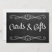 Chalkboardstijl "Kaarten en cadeaus" Weddenschap Kaart (Voorkant)