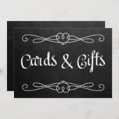 Chalkboardstijl "Kaarten en cadeaus" Weddenschap Kaart (Voorkant / Achterkant)