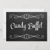 Chalkboardstijl "Snoep Buffet" Weddenschap Kaart (Voorkant)