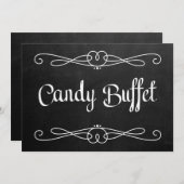 Chalkboardstijl "Snoep Buffet" Weddenschap Kaart (Voorkant / Achterkant)