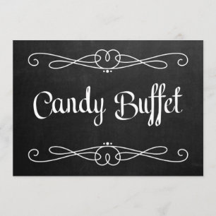 Chalkboardstijl "Snoep Buffet" Weddenschap Kaart
