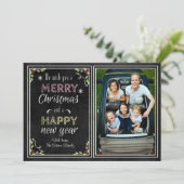 Chalkboardstijl We wensen u een prettig kerstfeest Feestdagenkaart (Staand voorkant)