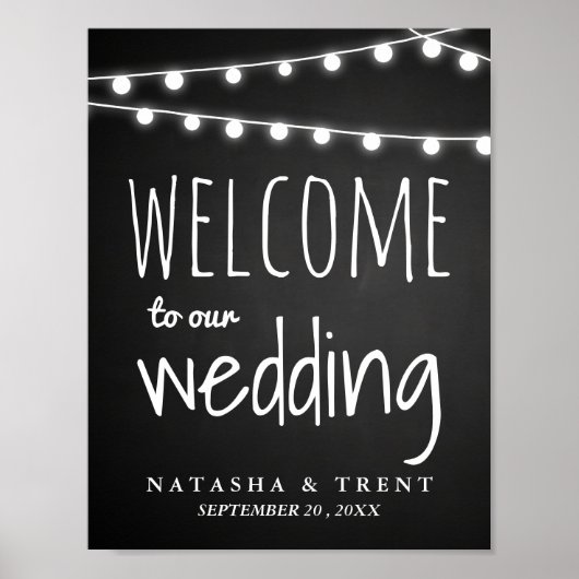 Chalkboardstring van het Welkome Wedding Sign van Poster (Voorkant)