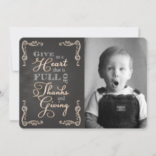 ChalkboardThanksgiving - Geef ons een hartaanval o Feestdagenkaart