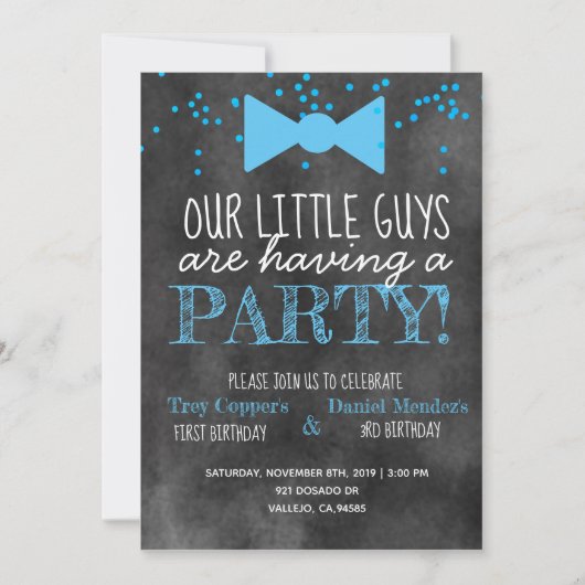 Chalkboarduitnodiging voor het gezamenlijk verjaar kaart (Voorkant)