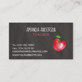 ChalkboardWaterverf appels Moderne leerkracht Visitekaartje (Achterkant)