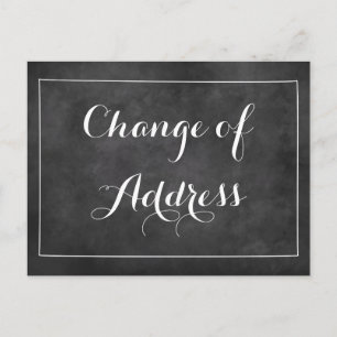 Chalkboardwijziging van adresbewegende briefkaarte aankondigingskaart