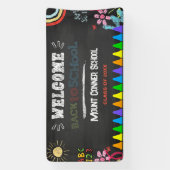 Chalkbord Bienvenue Retour À L'École Bannière Roug (Verticale)