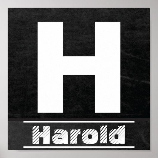 ChalkbordInitiaal H | Personaliseren Poster (Voorkant)