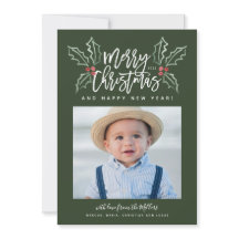 Chalky Brush Script Kerstmis Hollies Foto Green
