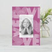 Chalky Graffiti Fun Violet Valentine Carte photo (Debout devant)