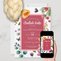 Challah Bake Evenement Bloemen Uitnodiging