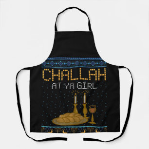 Challah bij Ya Girl Matching Funny Ugly Kerstmis Schort