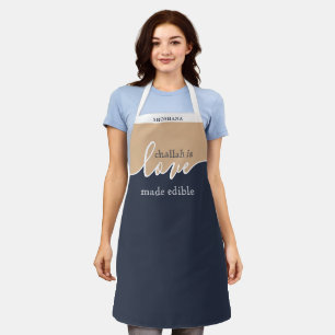 Challah is Liefde in Eetbare Vorm NAVY TAN Script Schort