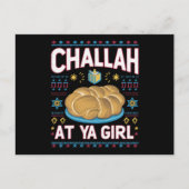 Challah op Ya Meisje Grappige Chanoeka Eten Chanoe Briefkaart (Voorkant)