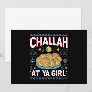Challah op Ya Meisje Grappige Chanoeka Eten Chanoe Kaart