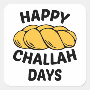 Challahbrood, Chanoeka, gelukkige Challahdagen Vierkante Sticker