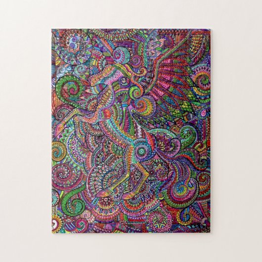 Challchallenge Jigzaag Unicorn Mandala Artwork Legpuzzel (Verticaal)