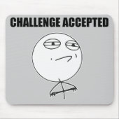 Challenge Accepted Rage Face Comic Meme Muismat (Voorkant)